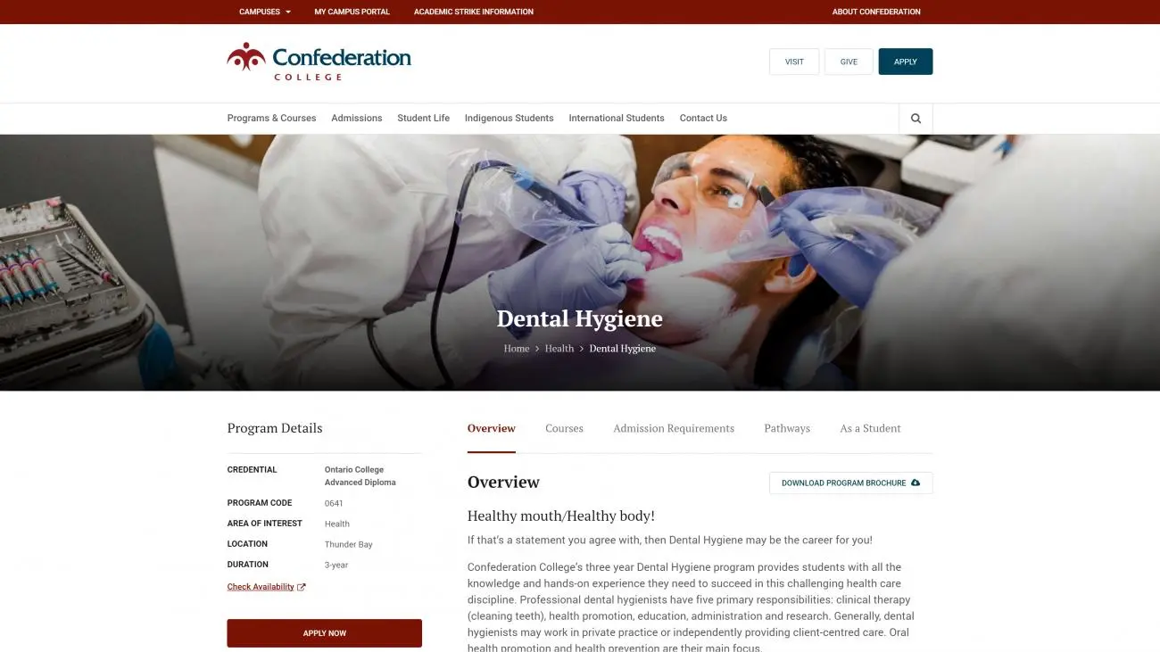 Confederation College program page
