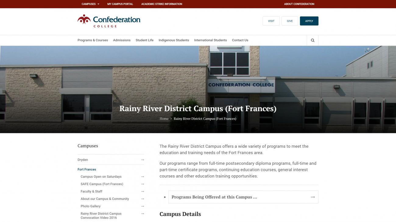 Confederation College campuses